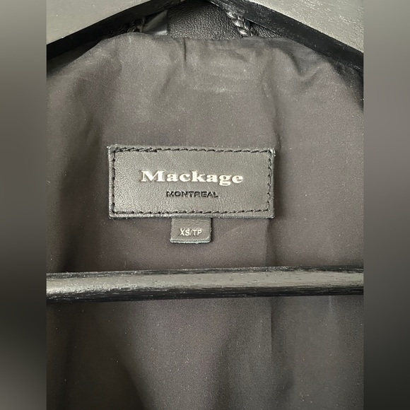 Mackage black biker leather jacket sz xs xsmall preloved - Picture 3 of 3